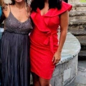 Stella & Julie redish coral dress